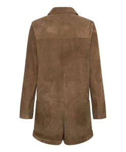 Denim Jumpsuits|ONE TEASPOON Tan Suede Prophecy Jumpsuit