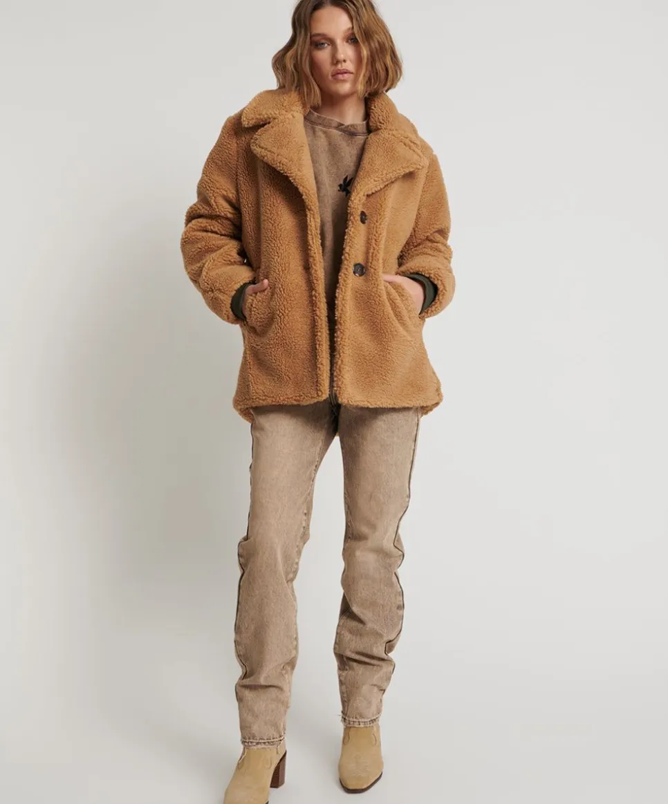 Jackets|ONE TEASPOON Tan Teddy Coat