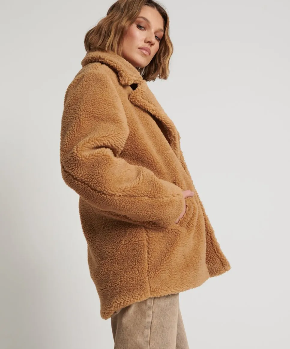 Jackets|ONE TEASPOON Tan Teddy Coat