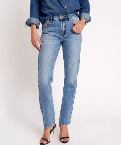 Denim Jeans|ONE TEASPOON Texas Blue Truckers Mid Rise Straight Leg Jeans