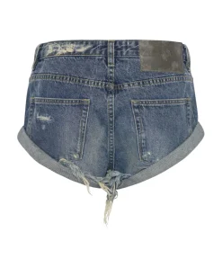 Denim Shorts|ONE TEASPOON Used Blue Bandits Low Waist Denim Shorts