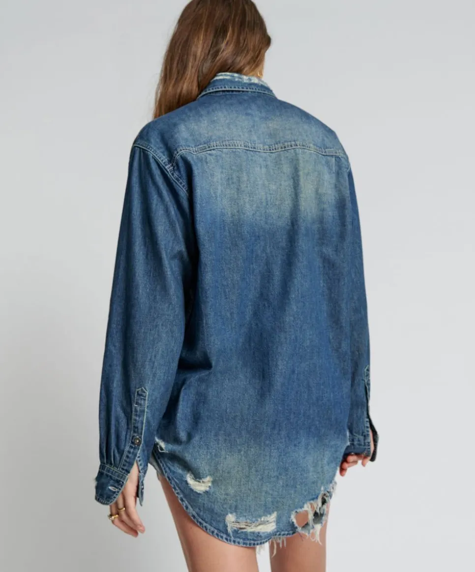 Shirts|ONE TEASPOON Used Blue Classic Everyday Denim Shirt