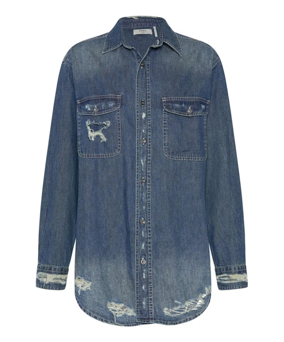 Shirts|ONE TEASPOON Used Blue Classic Everyday Denim Shirt