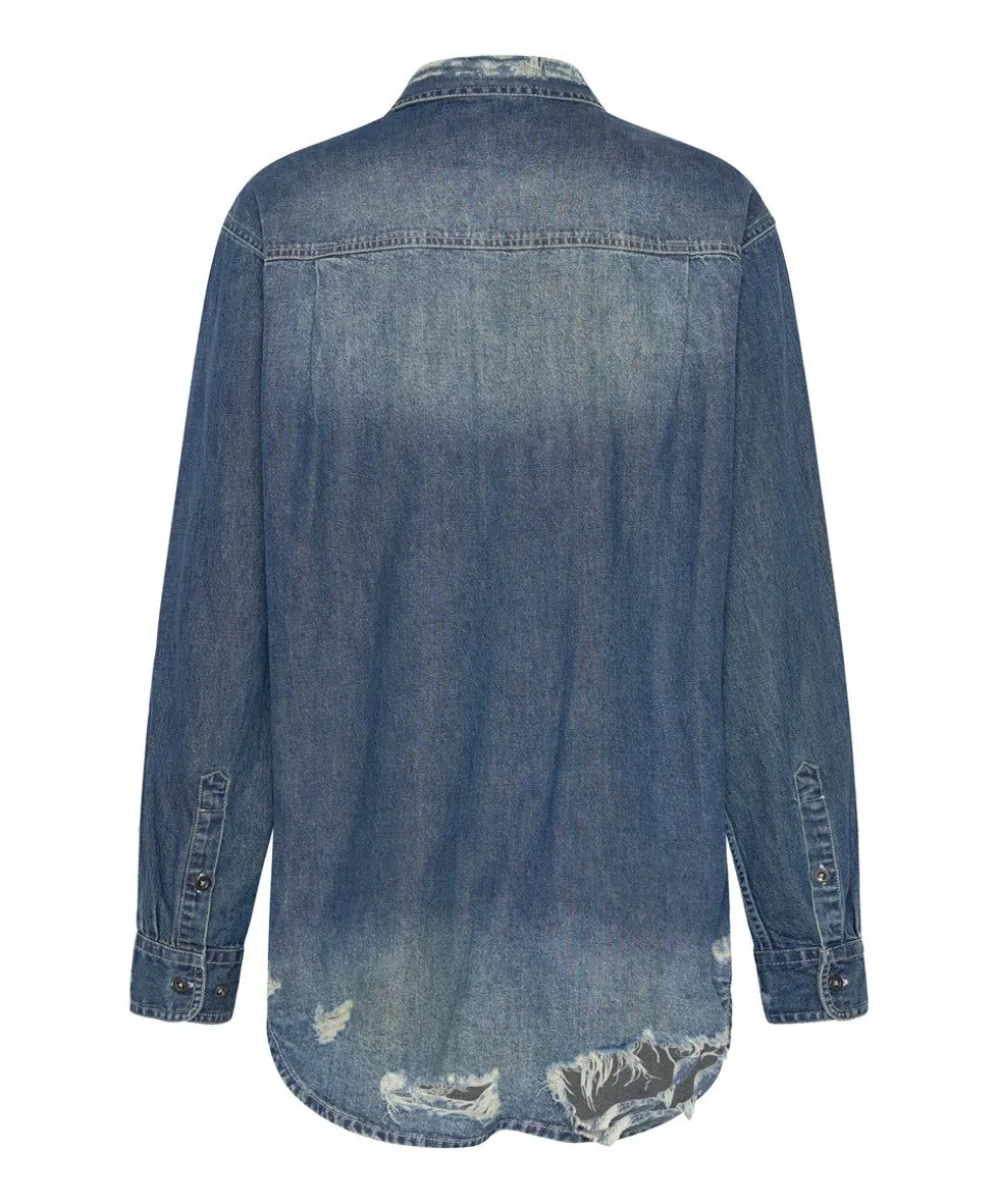 Shirts|ONE TEASPOON Used Blue Classic Everyday Denim Shirt