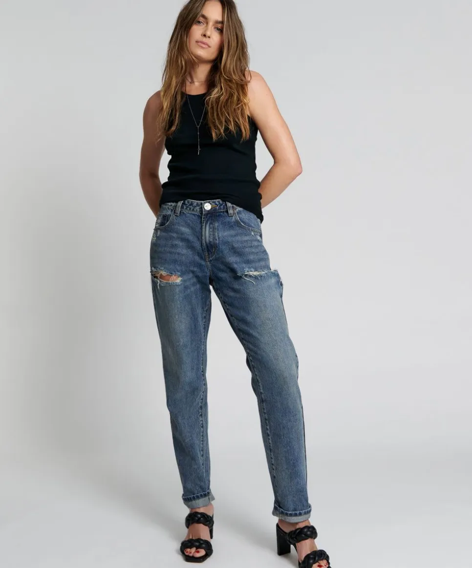 Denim Jeans|ONE TEASPOON Used Blue 1982S High Waist Balloon Jeans