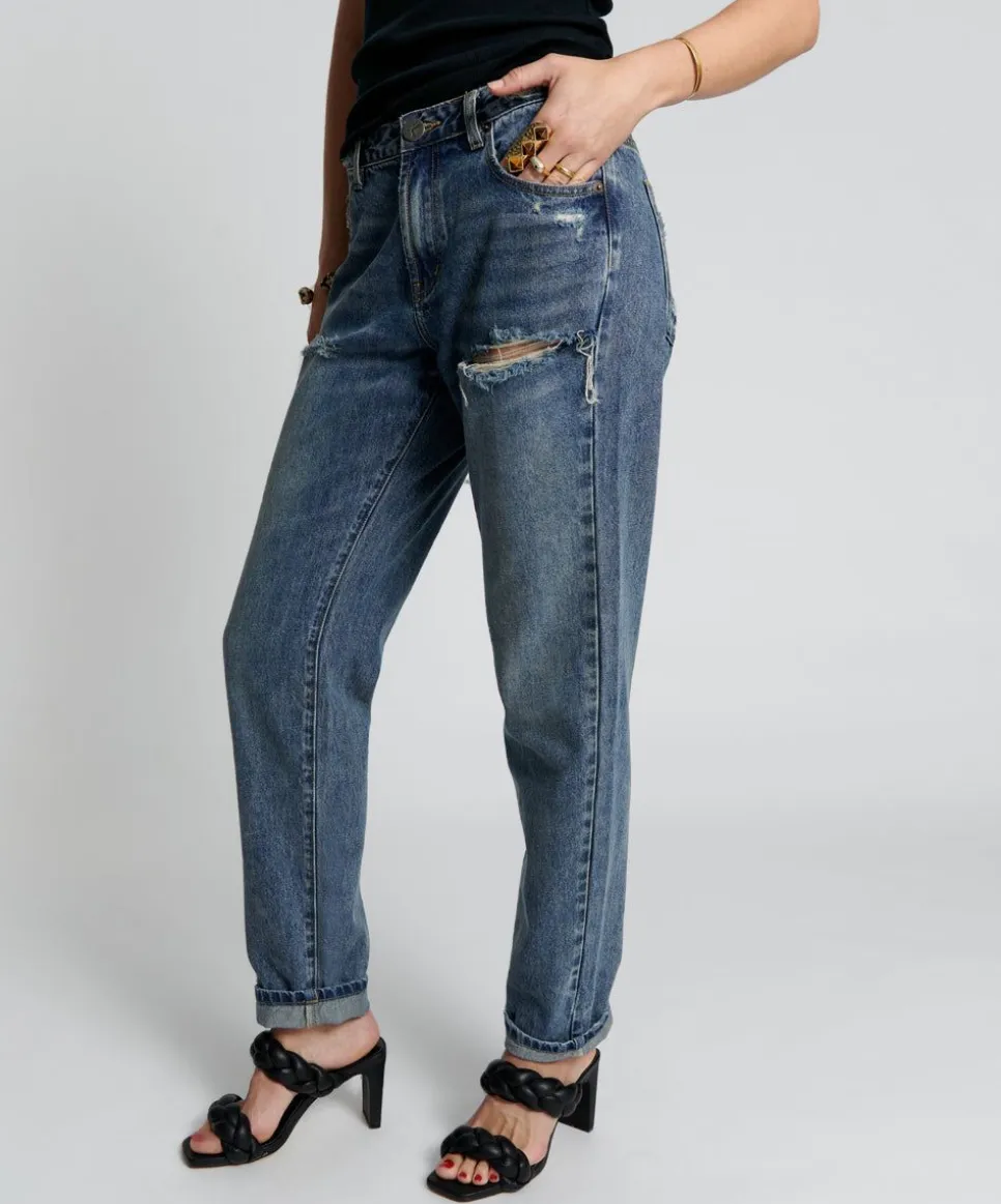 Denim Jeans|ONE TEASPOON Used Blue 1982S High Waist Balloon Jeans