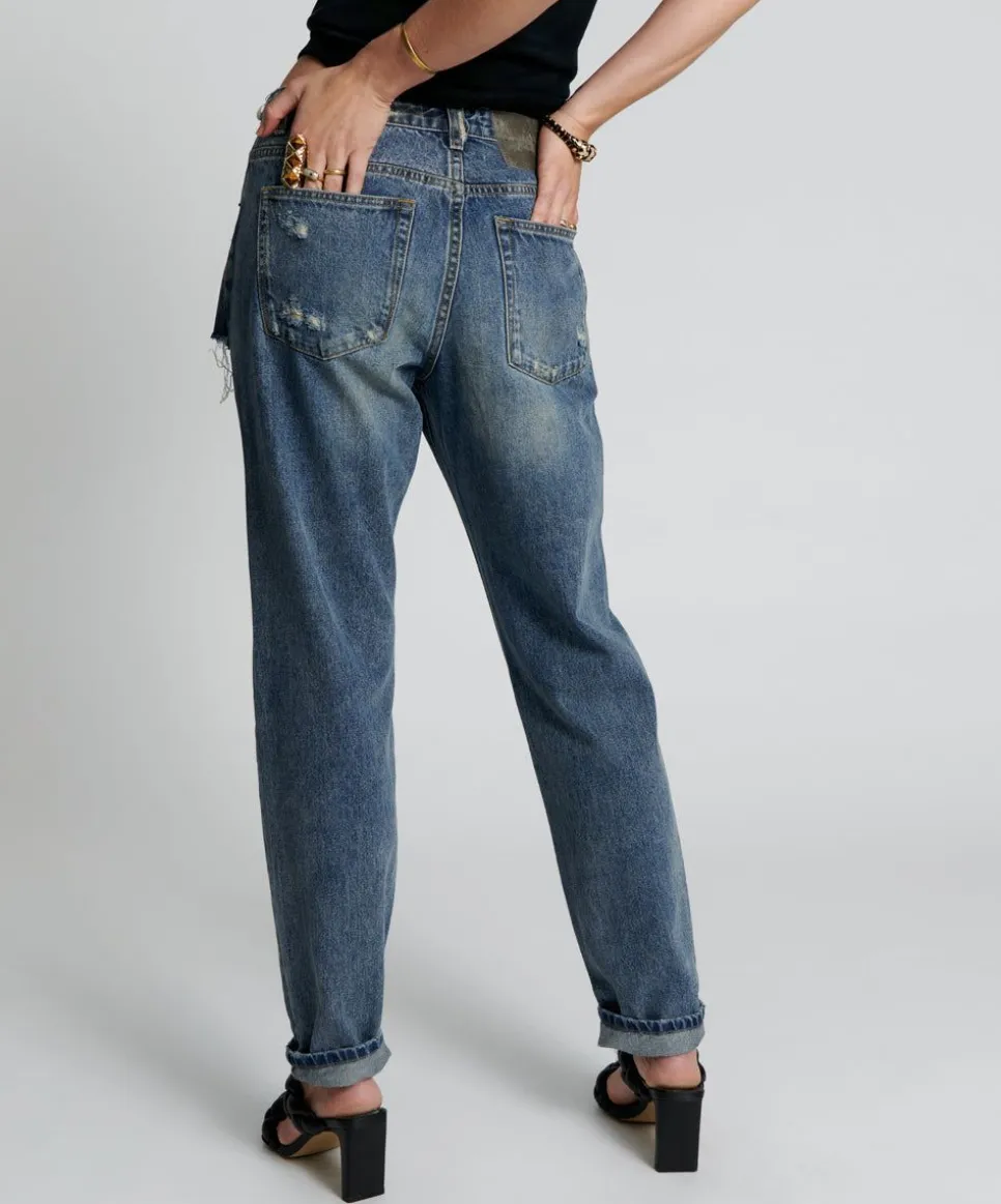 Denim Jeans|ONE TEASPOON Used Blue 1982S High Waist Balloon Jeans