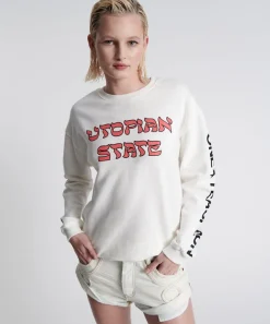 Hoodies And Sweats|ONE TEASPOON Utopian State Logo Sweater