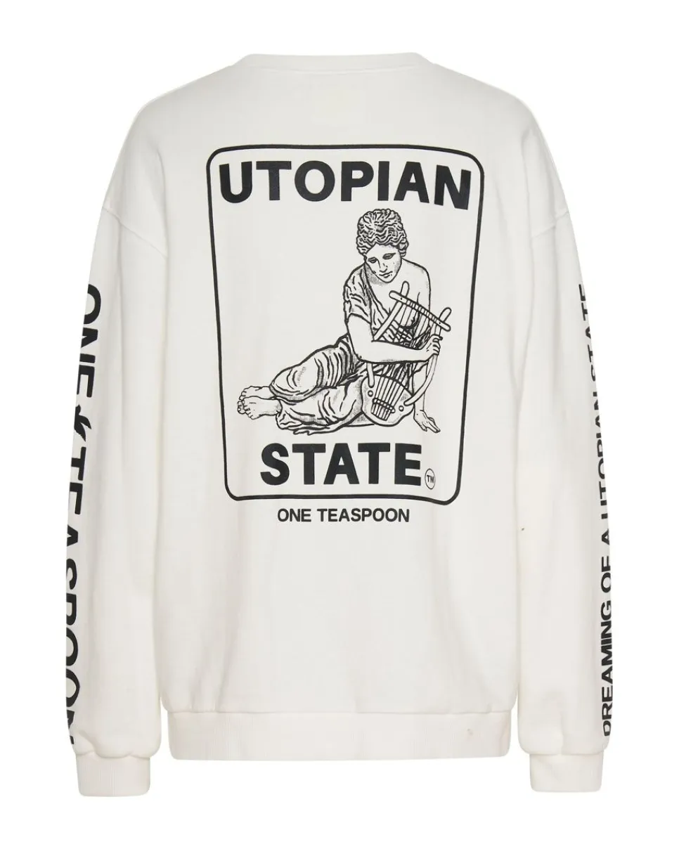 Hoodies And Sweats|ONE TEASPOON Utopian State Logo Sweater