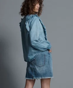 Denim Skirts|ONE TEASPOON Venice Viper High Waist Button Through Mini Skirt