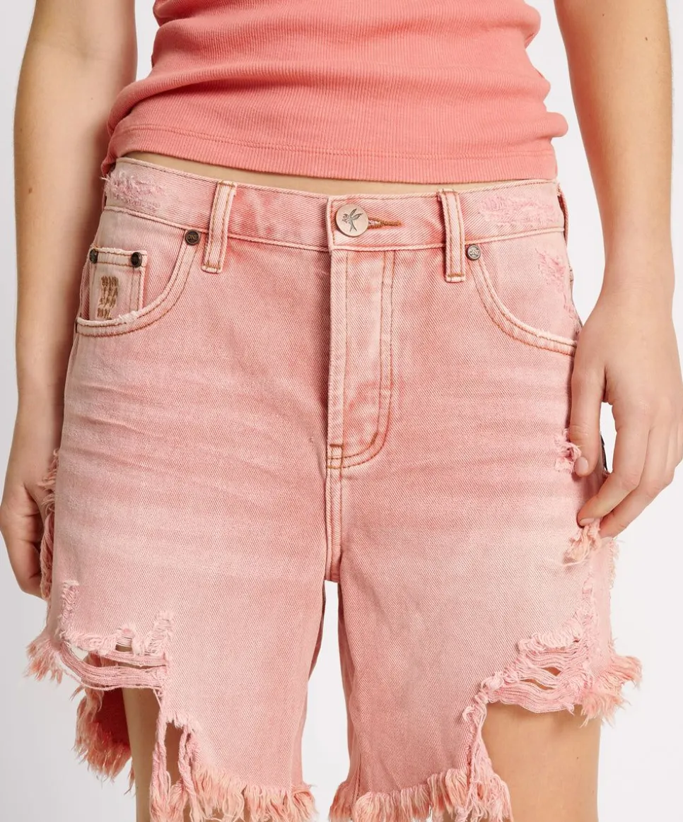 Denim Shorts|ONE TEASPOON Vintage Red Frankies Long Length Shorts