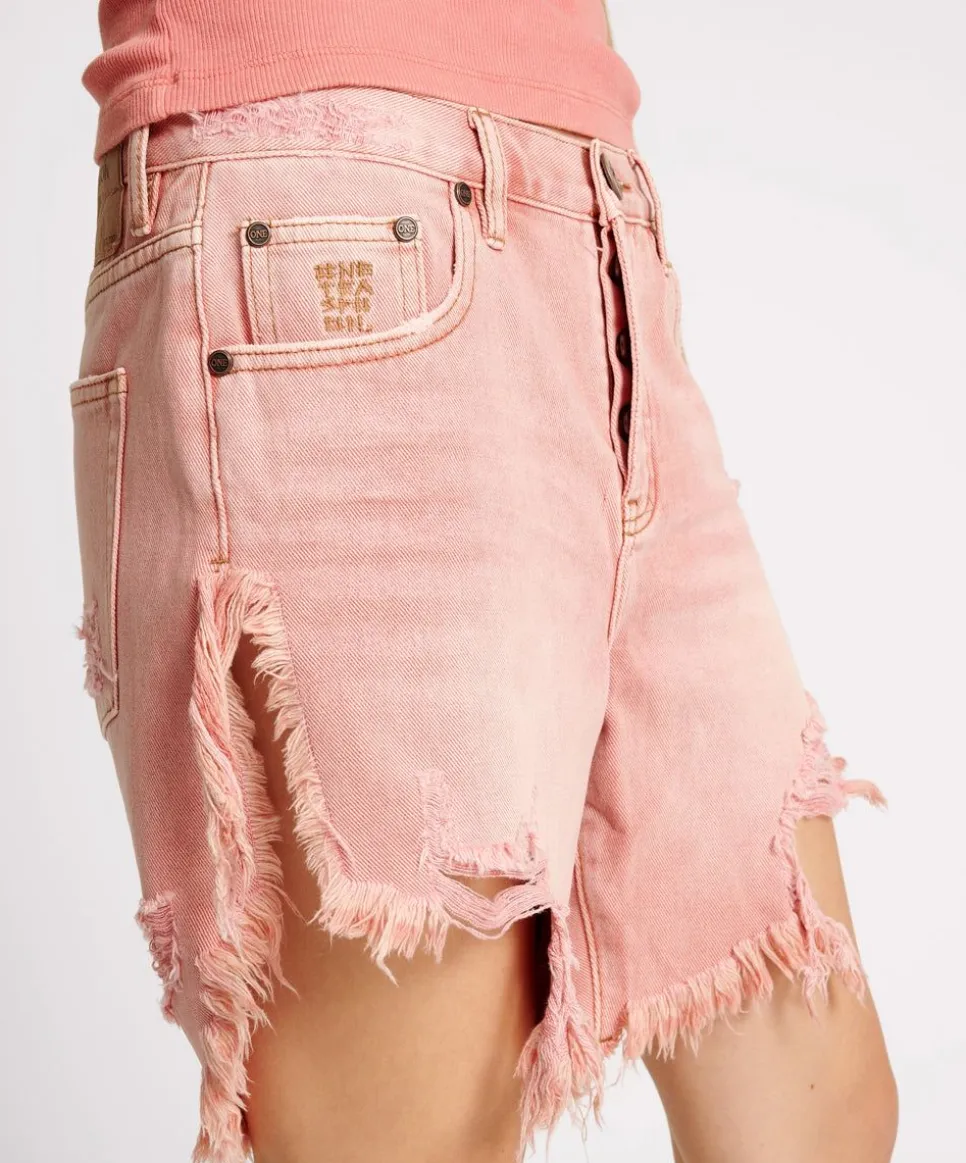 Denim Shorts|ONE TEASPOON Vintage Red Frankies Long Length Shorts