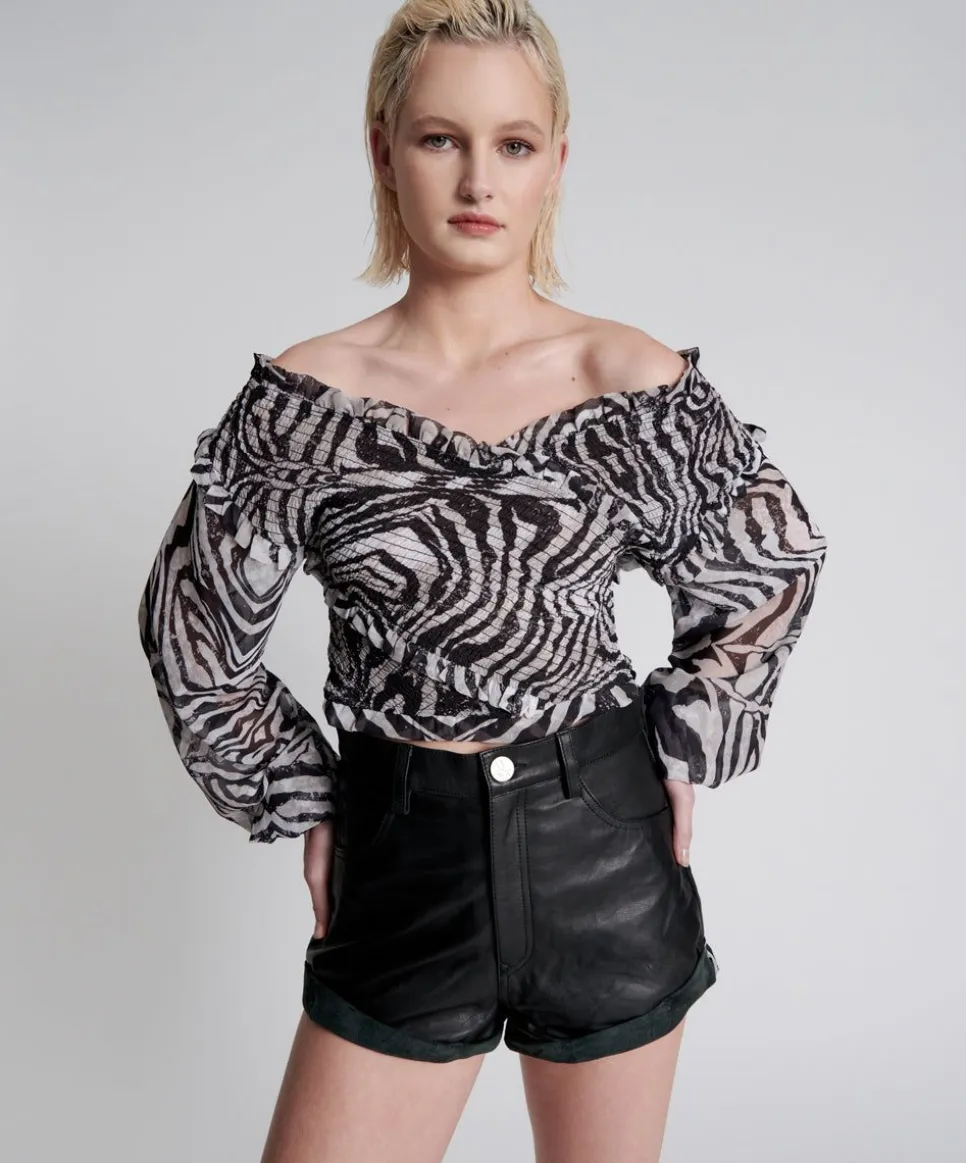 Bottoms|ONE TEASPOON Wanderer Leather High Waist Bandits