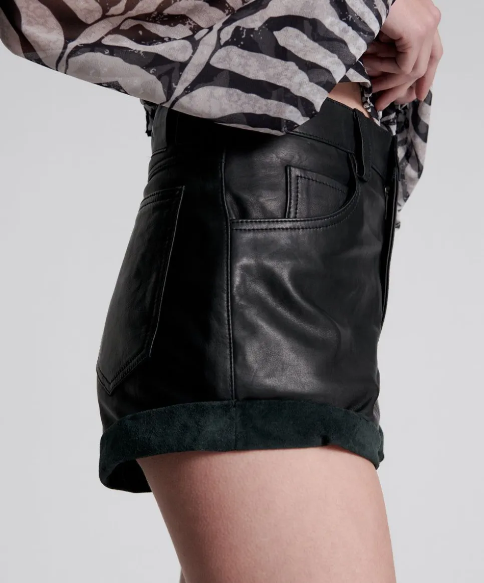 Bottoms|ONE TEASPOON Wanderer Leather High Waist Bandits