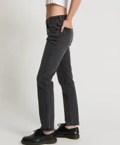 Denim Jeans|ONE TEASPOON Washed Black Stixx Low Waist Slim Straight Leg Denm Jeans