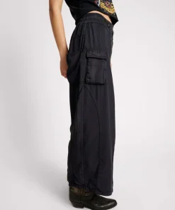 Denim Skirts|ONE TEASPOON Washed Black Tencel Parachute Skirt