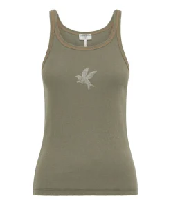 Tees & Tanks|ONE TEASPOON Washed Khaki Rib Singlet