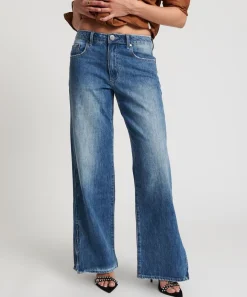 Denim Jeans|ONE TEASPOON Westland Blue Low Waist Riders Wide Leg Jeans