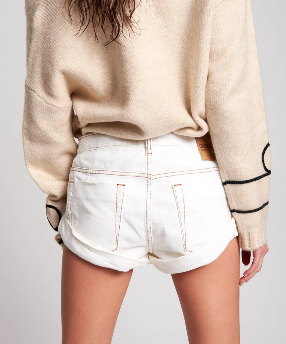Denim Shorts|ONE TEASPOON White Beauty Bandits Denim Shorts