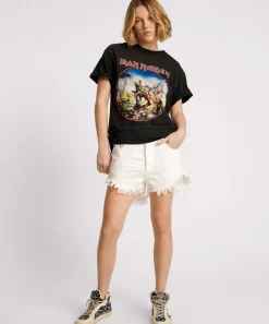 Denim Shorts|ONE TEASPOON White Beauty Outlaws Mid Length Denim Shorts