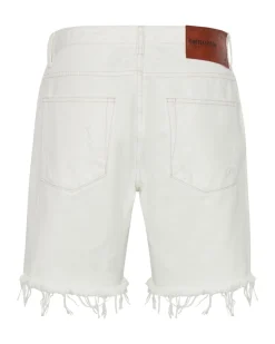 Denim Shorts|ONE TEASPOON White Beauty Stevies Long Length Boyfriend Shorts