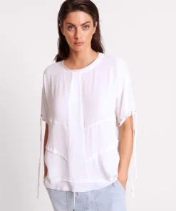 Tops|ONE TEASPOON White Laced Charleston Panel Tee