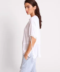 Tops|ONE TEASPOON White Laced Charleston Panel Tee