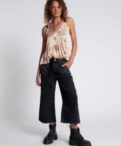 Denim Jeans|ONE TEASPOON Worn Black Bad Boys High Waist Wide Leg Jeans