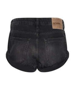 Denim Shorts|ONE TEASPOON Worn Black Bandit Low Waist Shorts