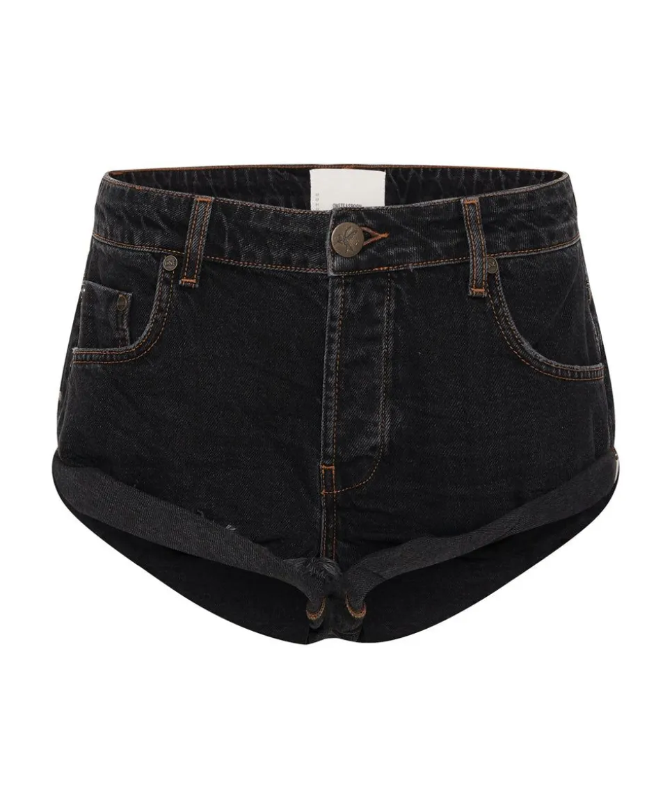 Denim Shorts|ONE TEASPOON Worn Black Bandits Low Waist Denim Shorts