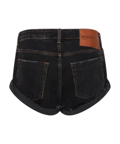 Denim Shorts|ONE TEASPOON Worn Black Bandits Low Waist Denim Shorts