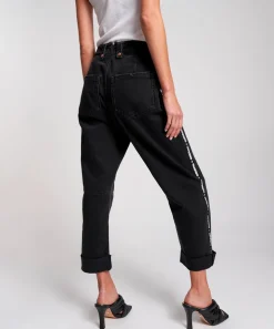 Denim Jeans|ONE TEASPOON Worn Black Sports Safari High Waist Relaxed Jeans