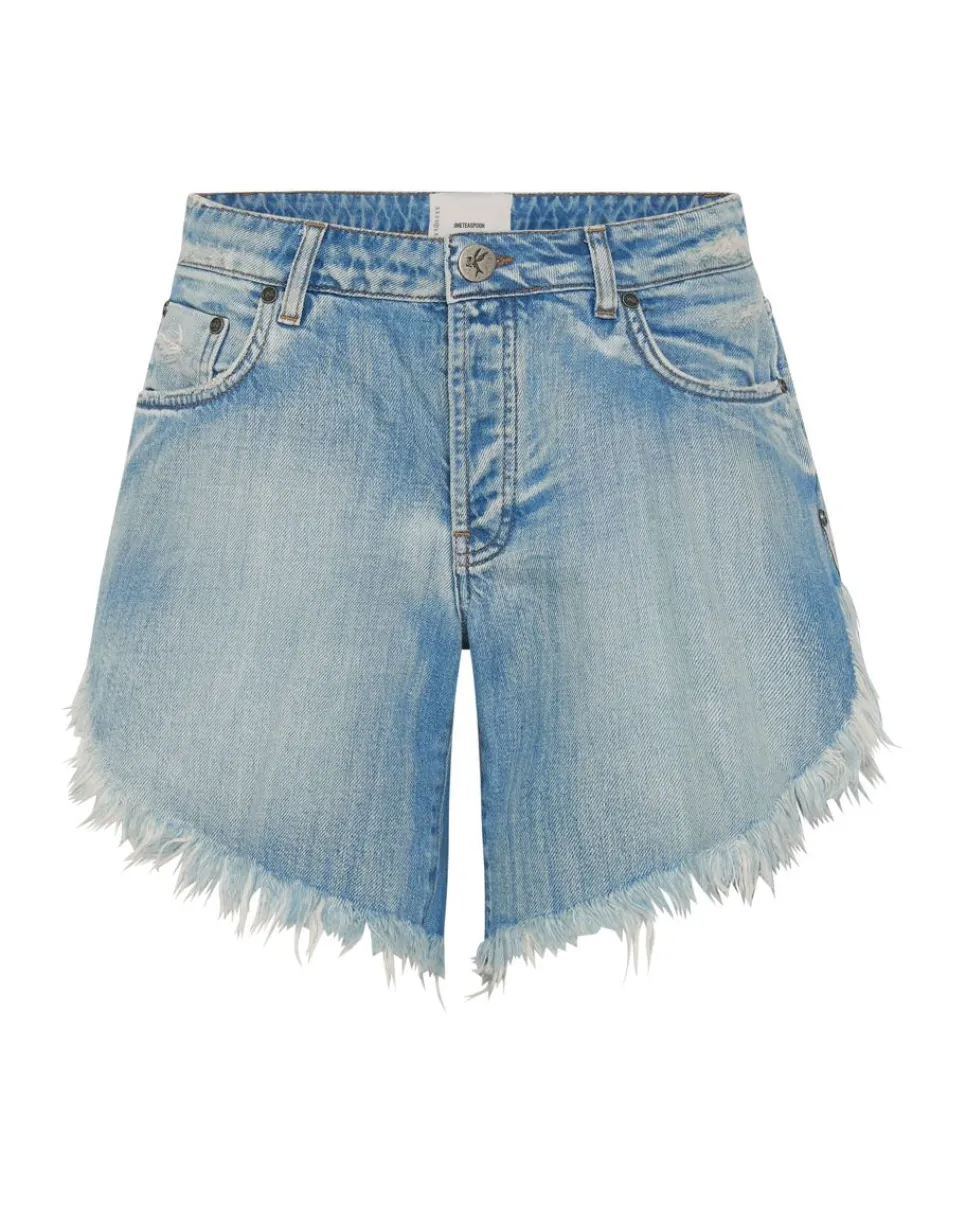 Denim Shorts|ONE TEASPOON Worn Out Hendrixe Frankies Long Length Denim Shorts