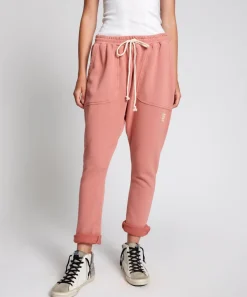 Bottoms|ONE TEASPOON Worn Pink Cargo Sweat Pants