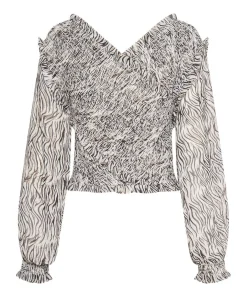 Tops|ONE TEASPOON Zebra Bardot Cross Over Top