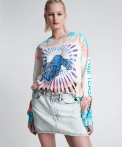 Denim Skirts|ONE TEASPOON Zipped Florence Vanguard Mid Rise Relaxed Denim Mini Skirt